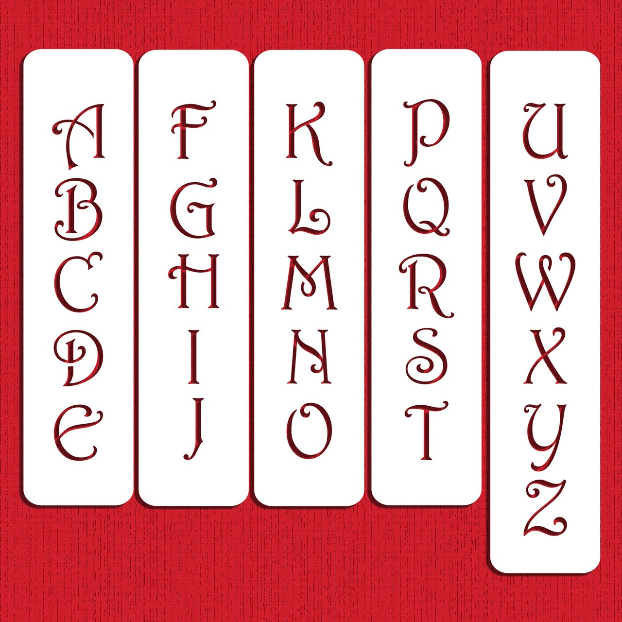 1.75-Inch Contemporary Monogram Letters Cake Stencil | C107 by Designer Stencils | Cake Decorating Tools | Baking Stencils for Royal Icing, Airbrush, Dusting Powder | Reusable Plastic Food Grade Stencil for Cakes | Easy to Use & Clean Cake Stencil